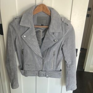 Blank NYC Gray Leather Biker Jacket